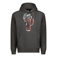 Charcoal Heather Cowhide Old Cactus Premium Hoodie - RanaPortraitStore
