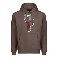 Coffee Cowhide Old Cactus Premium Hoodie - RanaPortraitStore