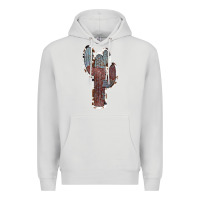 Dove Grey Cowhide Old Cactus Premium Hoodie - RanaPortraitStore
