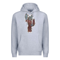 Heather Grey Cowhide Old Cactus Premium Hoodie - RanaPortraitStore
