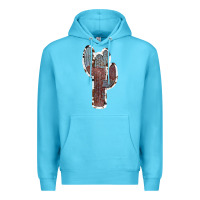 Ocean Blue Cowhide Old Cactus Premium Hoodie - RanaPortraitStore