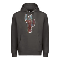 Smoke Cowhide Old Cactus Premium Hoodie - RanaPortraitStore