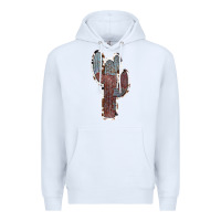 White Cowhide Old Cactus Premium Hoodie - RanaPortraitStore