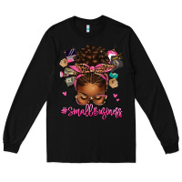 Black small business afro messy bun Long Sleeve Tee - texasbilliewilder