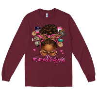 Burgundy small business afro messy bun Long Sleeve Tee - texasbilliewilder