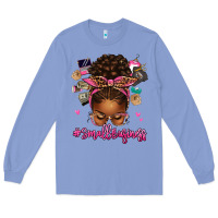Colony Blue small business afro messy bun Long Sleeve Tee - texasbilliewilder