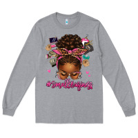 Heather Grey small business afro messy bun Long Sleeve Tee - texasbilliewilder