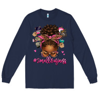 Navy small business afro messy bun Long Sleeve Tee - texasbilliewilder