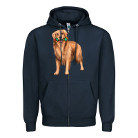 Navy golden retriever with toys Zipper Hoodie - texasbilliewilder
