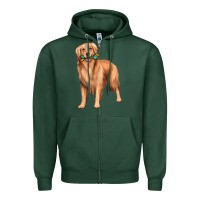 Sports Green golden retriever with toys Zipper Hoodie - texasbilliewilder