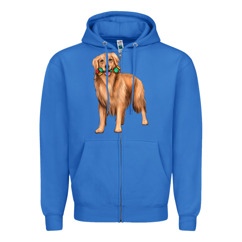 Golden Retriever With Toys Zipper Hoodie by texasbilliewilder | Teevron