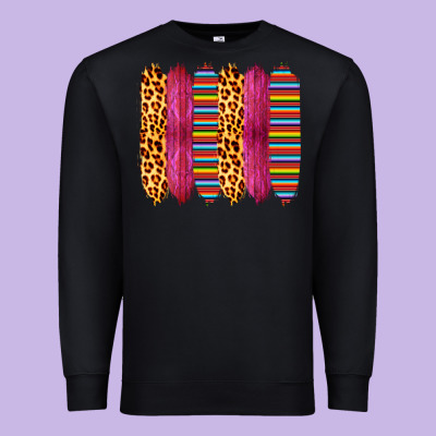Pink Leopard Serape Brush Strokes Premium Sweatshirt Designed By Bettercallsaul