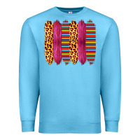 Ocean Blue Pink Leopard Serape Brush Strokes Premium Sweatshirt - Bettercallsaul