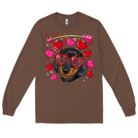 Chestnut valentine's day  dachshund puppy Long Sleeve Tee - RanaPortraitStore