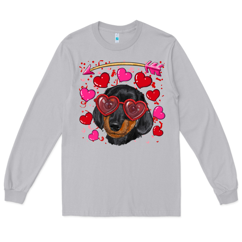 Valentine's Day  Dachshund Puppy Long Sleeve Tee by RanaPortraitStore | Teevron