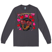 Smoke valentine's day  dachshund puppy Long Sleeve Tee - RanaPortraitStore