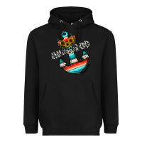 Black anchored Heavyweight Hoodie - CowhideDigitalArt
