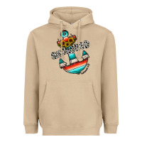 Mushroom anchored Heavyweight Hoodie - CowhideDigitalArt