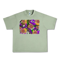 Oil Green mardi gras sunflower cowhide leopard and glitter background Urban Heavy Tee - Artiststas