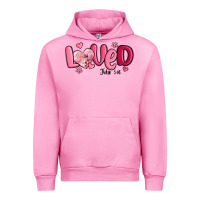 Fuchsia Pink valentine's day loved john 3 16 Urban Hoodie - MaliasSmallBusiness