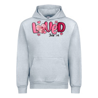 Heather Grey valentine's day loved john 3 16 Urban Hoodie - MaliasSmallBusiness