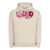 Pigment French Oak valentine's day loved john 3 16 Urban Hoodie - MaliasSmallBusiness