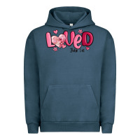 Pigment Midnight Navy valentine's day loved john 3 16 Urban Hoodie - MaliasSmallBusiness