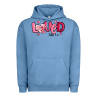 Pigment Pebble Blue valentine's day loved john 3 16 Urban Hoodie - MaliasSmallBusiness