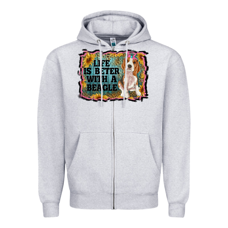 Life Is Better With A Beagle Zipper Hoodie by RanaPortraitStore | Teevron