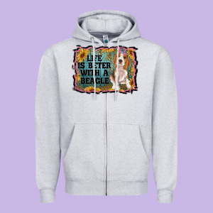 Life Is Better With A Beagle Zipper Hoodie Designed By Ranaportraitstore