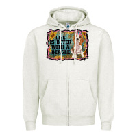Oatmeal Heather life is better with a beagle Zipper Hoodie - RanaPortraitStore
