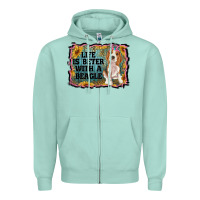 Seafoam life is better with a beagle Zipper Hoodie - RanaPortraitStore