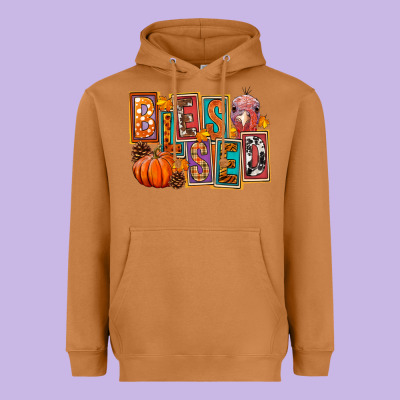 Blessed Thanksgiving Heavyweight Hoodie Designed By Fadigitalartstudio