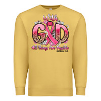 Antique Gold breast cancer with god all things are possible Premium Sweatshirt - Artiststas