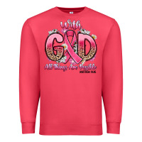 Cardinal breast cancer with god all things are possible Premium Sweatshirt - Artiststas