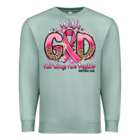 Seafoam breast cancer with god all things are possible Premium Sweatshirt - Artiststas