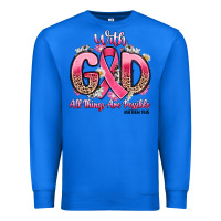 True Royal breast cancer with god all things are possible Premium Sweatshirt - Artiststas
