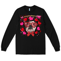 Black Valentine's day  english bulldog Long Sleeve Tee - RanaPortraitStore