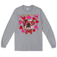 Heather Grey Valentine's day  english bulldog Long Sleeve Tee - RanaPortraitStore
