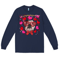 Navy Valentine's day  english bulldog Long Sleeve Tee - RanaPortraitStore