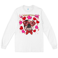 White Valentine's day  english bulldog Long Sleeve Tee - RanaPortraitStore
