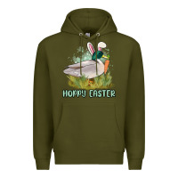 Army Green hoppy easter duck hunting Premium Hoodie - MaliasSmallBusiness