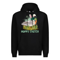 Black hoppy easter duck hunting Premium Hoodie - MaliasSmallBusiness