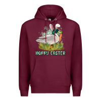 Burgundy hoppy easter duck hunting Premium Hoodie - MaliasSmallBusiness