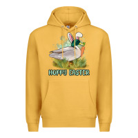 Mustard hoppy easter duck hunting Premium Hoodie - MaliasSmallBusiness