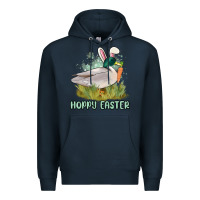 Navy hoppy easter duck hunting Premium Hoodie - MaliasSmallBusiness