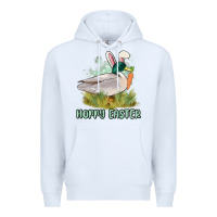 White hoppy easter duck hunting Premium Hoodie - MaliasSmallBusiness