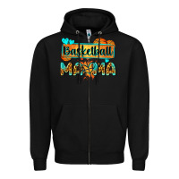 Black basketball mama with leopard Zipper Hoodie - Zillion Design Studio