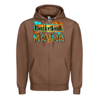Chestnut basketball mama with leopard Zipper Hoodie - Zillion Design Studio