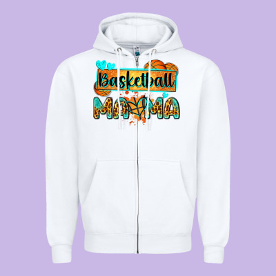 Basketball Mama With Leopard Zipper Hoodie Designed By Zillion Design Studio